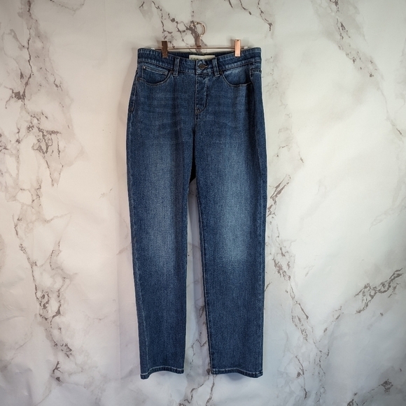 Soft Surroundings Denim - Soft Surroundings Ultimate Denim Straight High Rise Pull On Jeans Light Wash Med